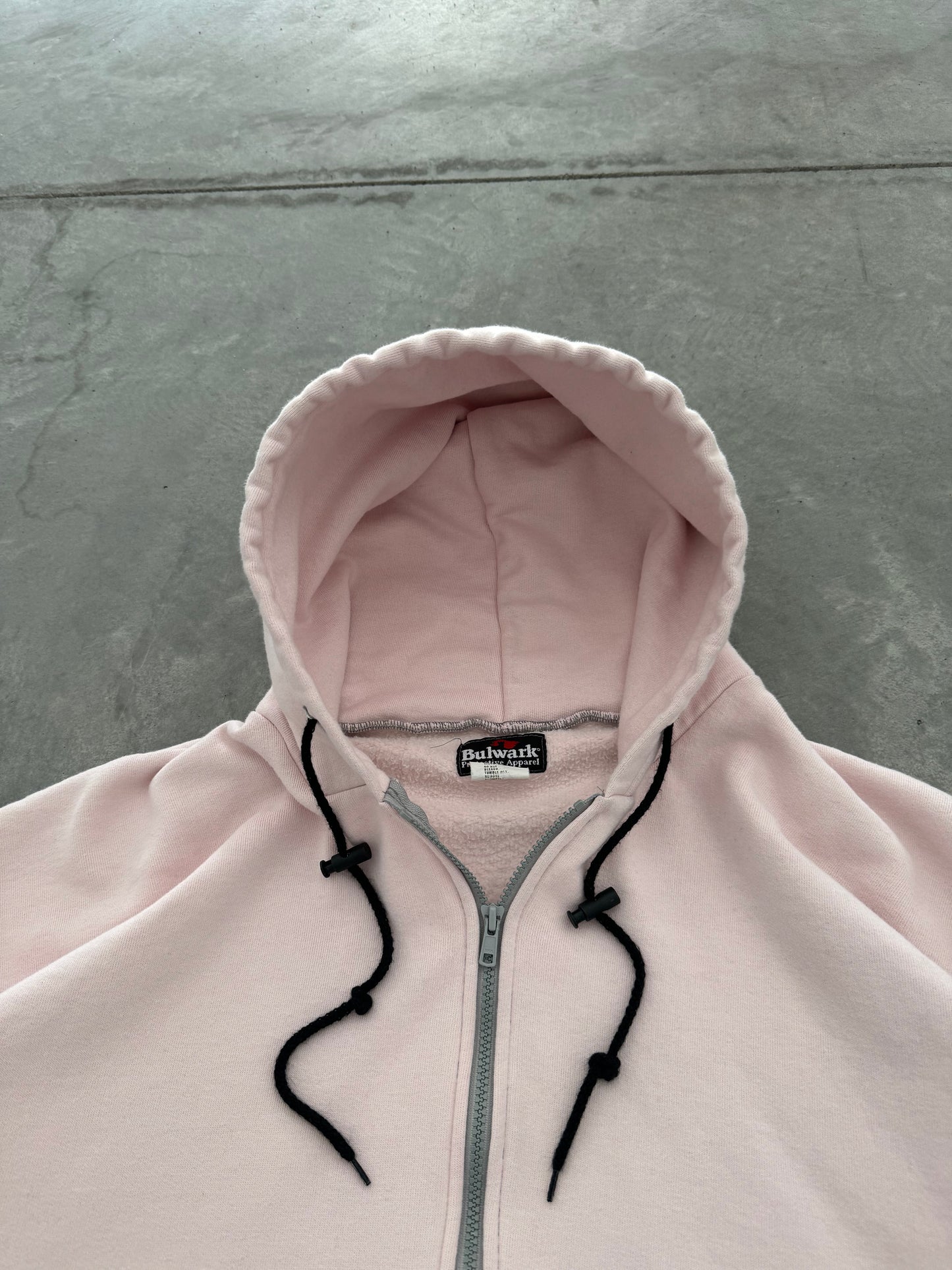 Vintage Baby Pink Hooded Zip Up - XXL