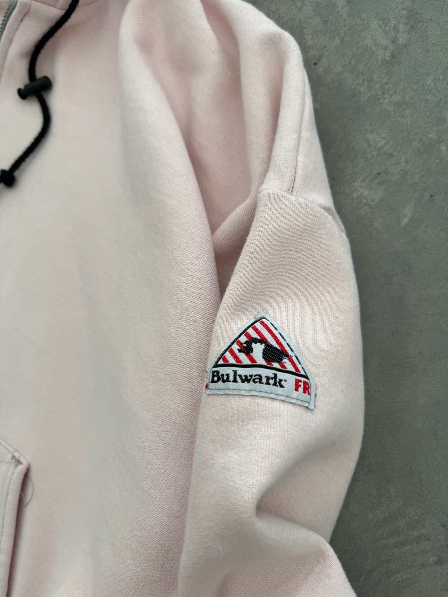 Vintage Baby Pink Hooded Zip Up - XXL