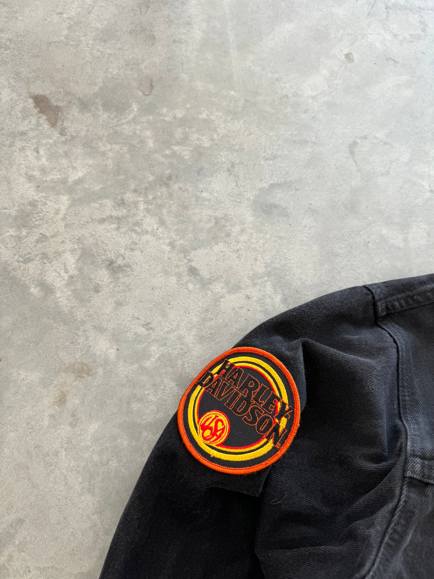Vintage Harley Davidson Patch Denim Jacket - XL