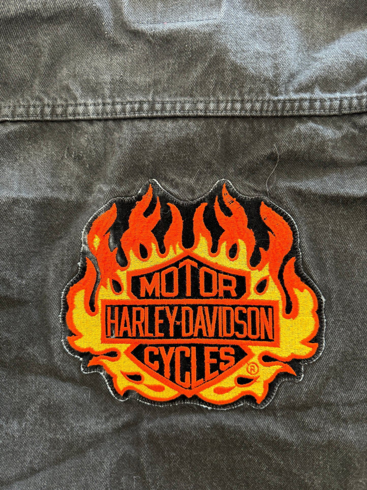 Vintage Harley Davidson Patch Denim Jacket - XL