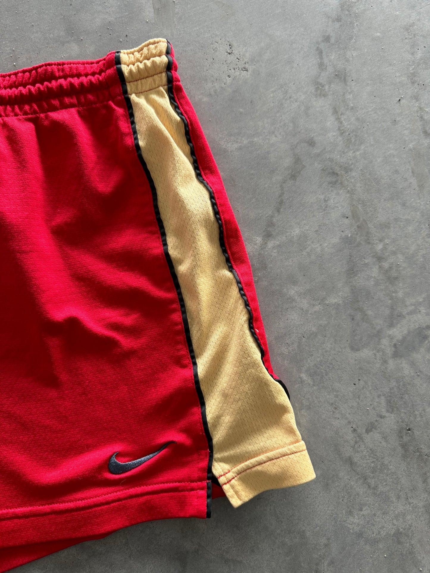 Red and Gold Nike Shorts - S