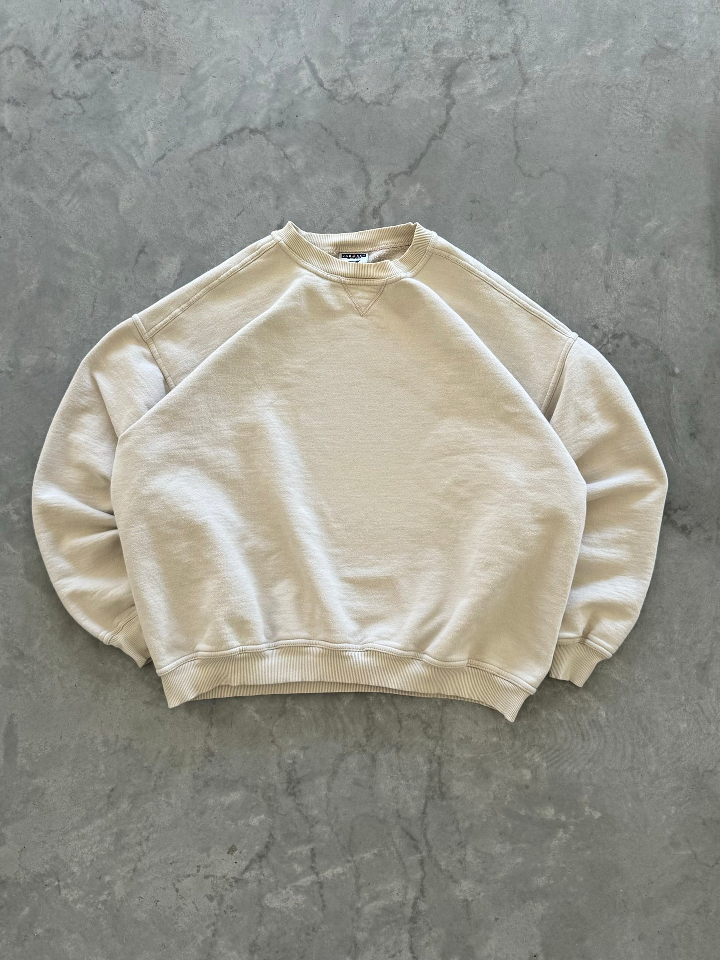 Vintage 90s Cream Jerzees Sweatshirt - XL