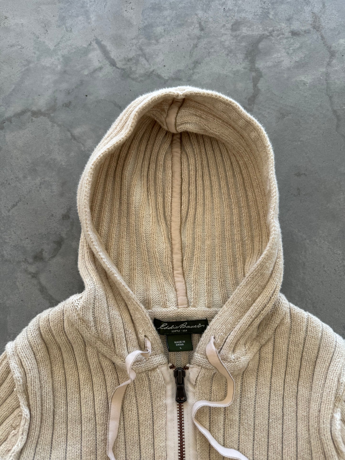 Vintage Eddie Bauer Knit Zip Up Hoodie - L