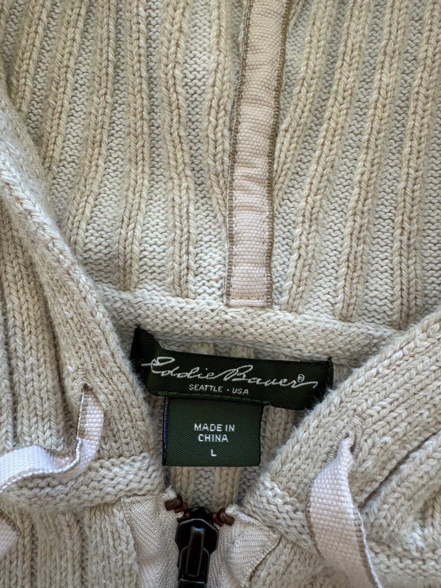 Vintage Eddie Bauer Knit Zip Up Hoodie - L