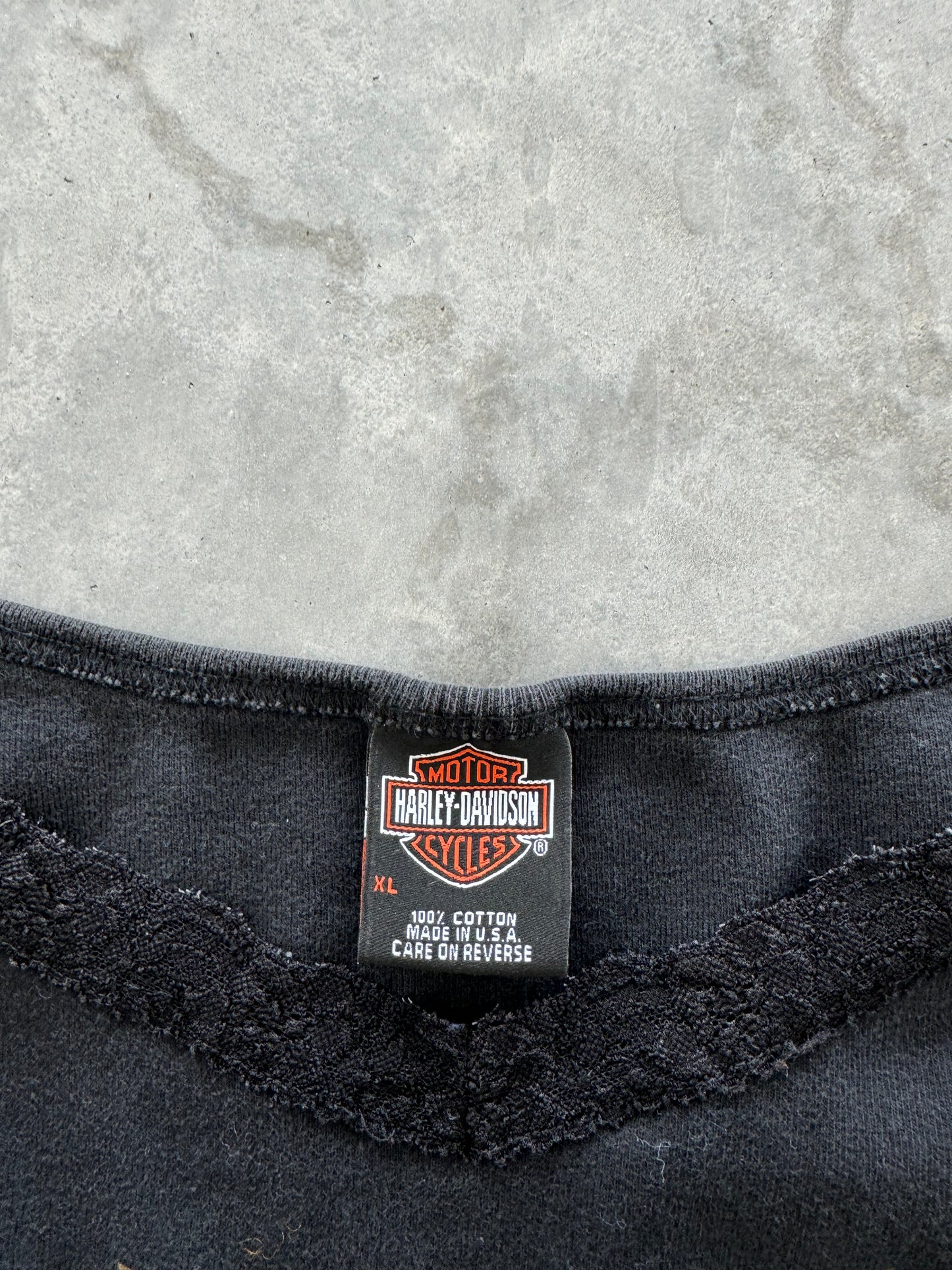 Vintage Harley Davidson Lace Trim Tank Top - XL