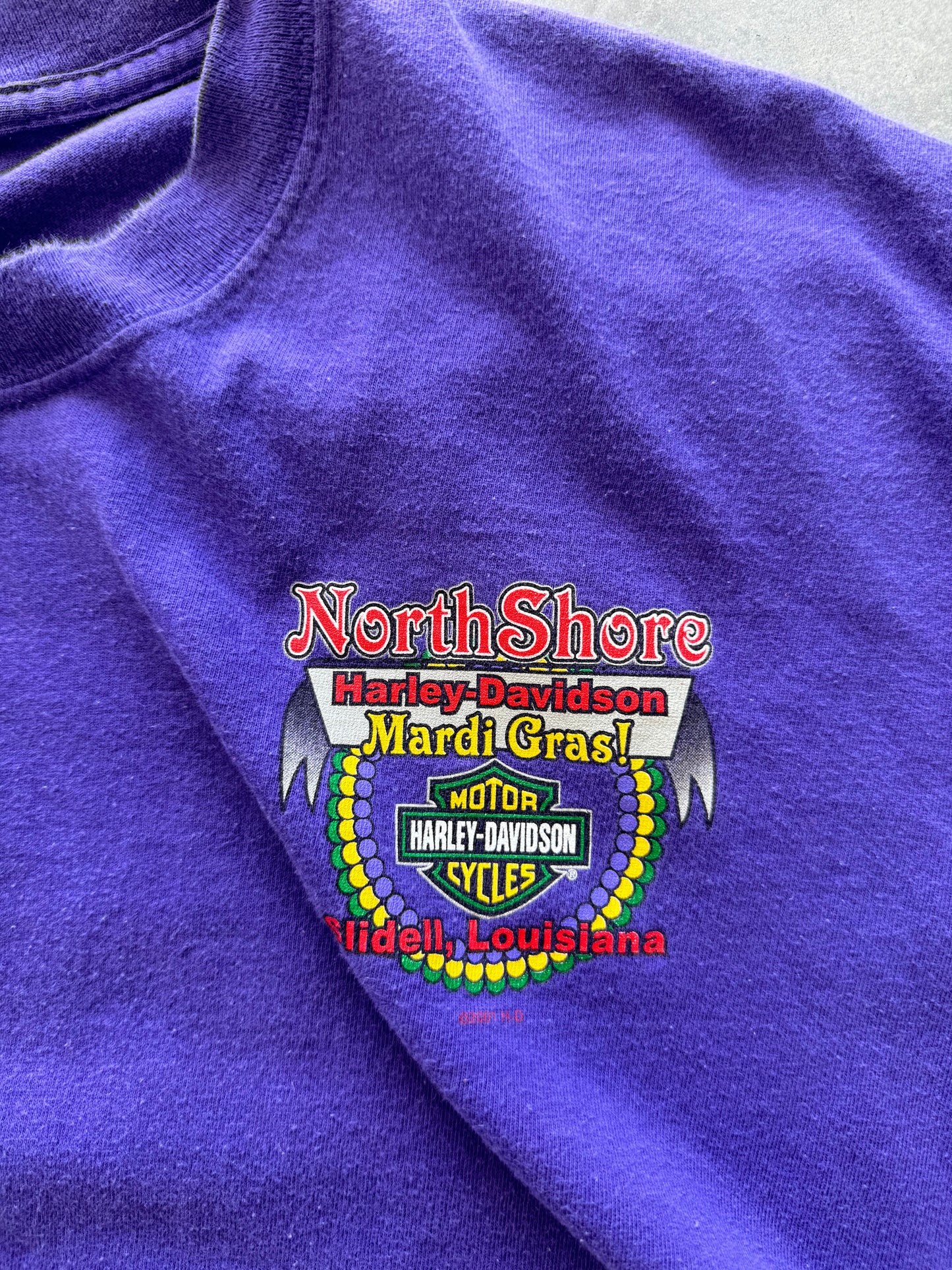 Vintage 2001 Harley Davidson Mardi Gras Tee - 3XL