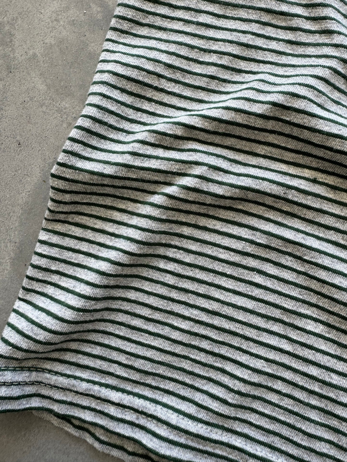 Vintage Green & White Striped Tank - L
