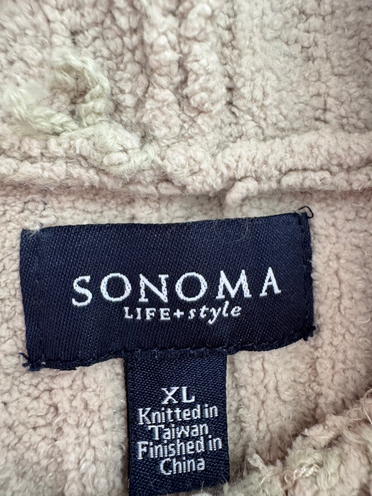Vintage Sonoma Women’s Cable Knit Zip Up Hoodie - XL