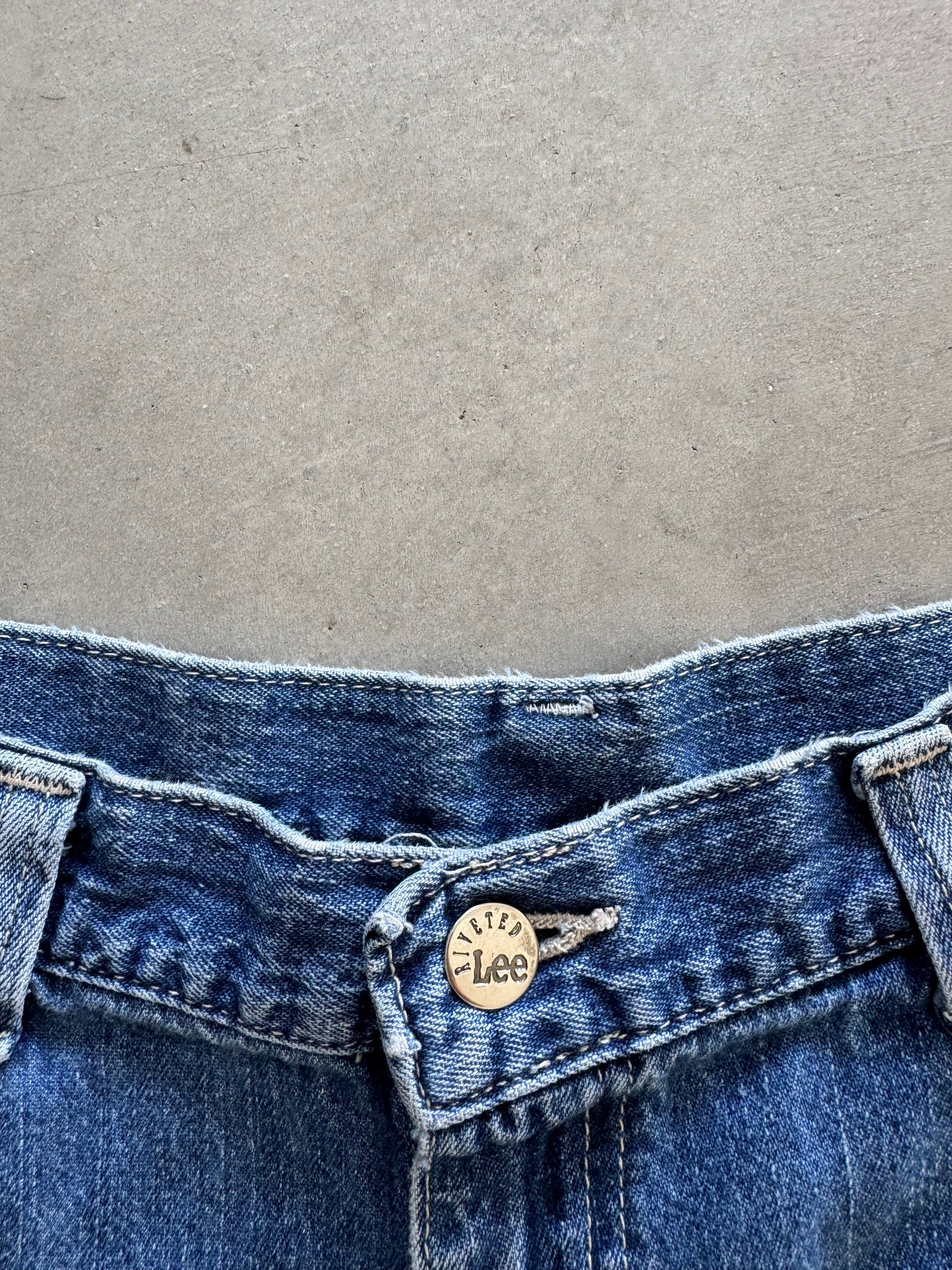 Vintage Riveted Lee Dungarees Denim Shorts - 32x3