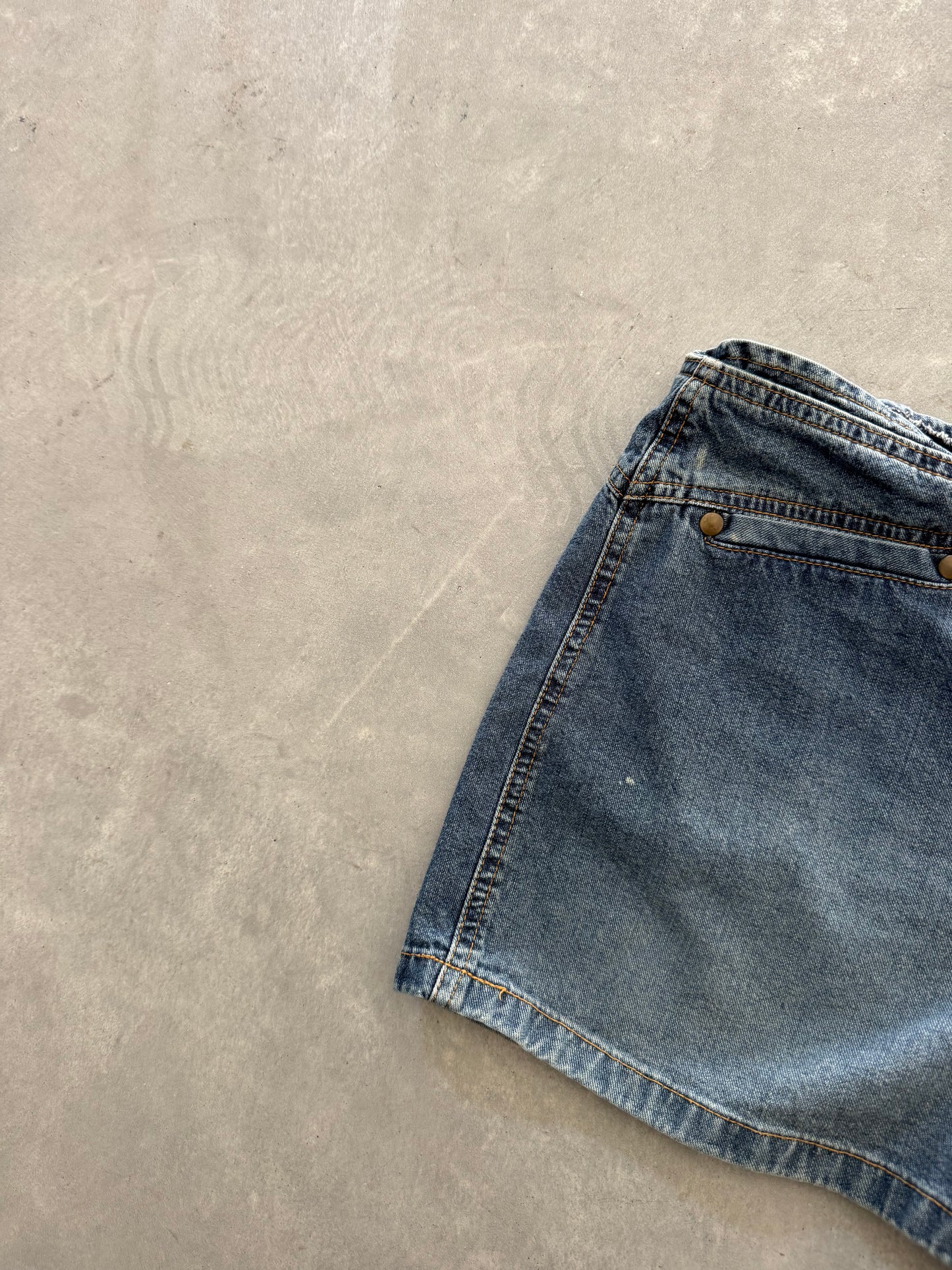 Vintage Y2k Lace Up Denim Shorts - 30x3