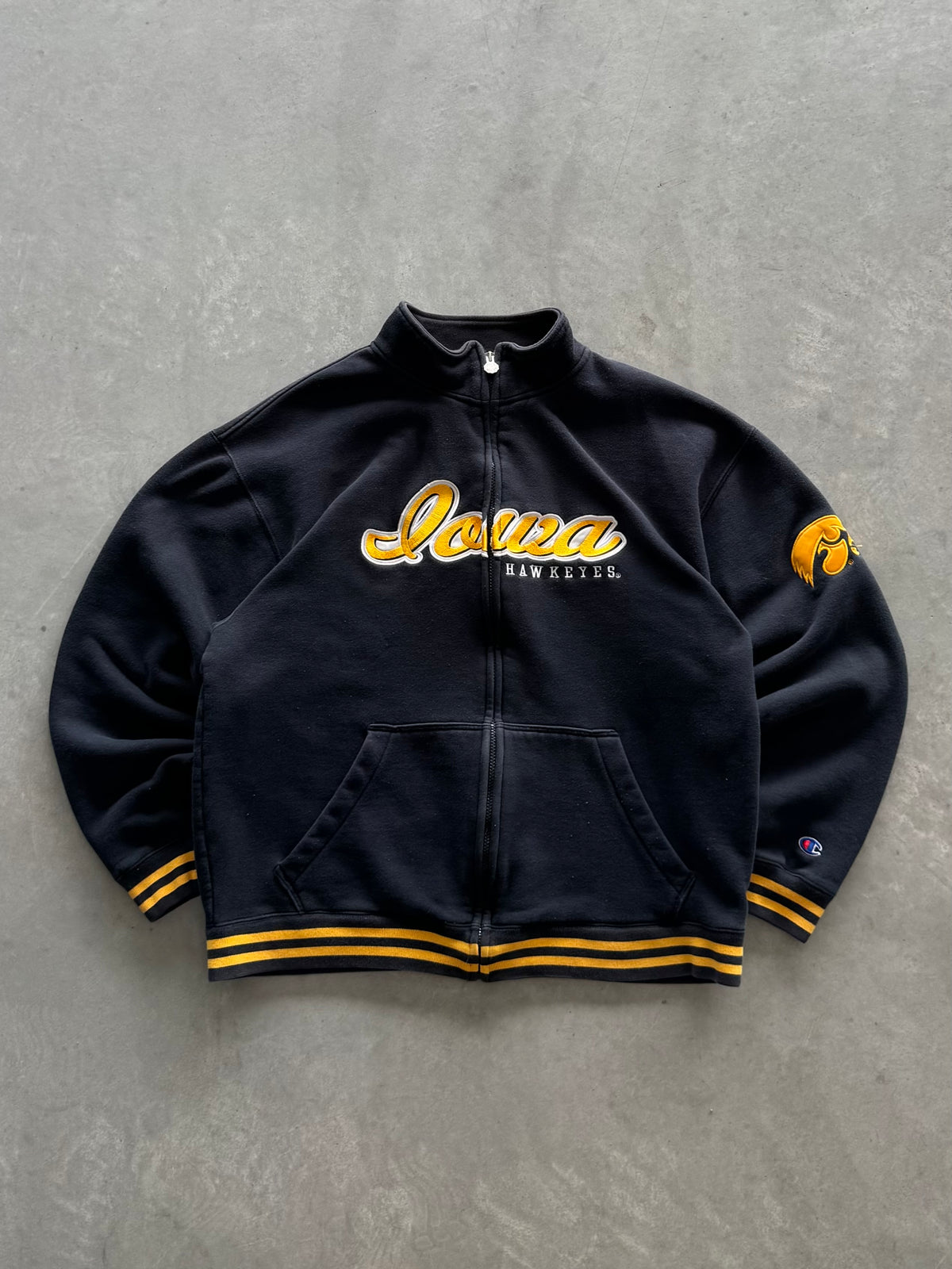 Vintage 90s Iowa Hawkeyes Zip Up - XL