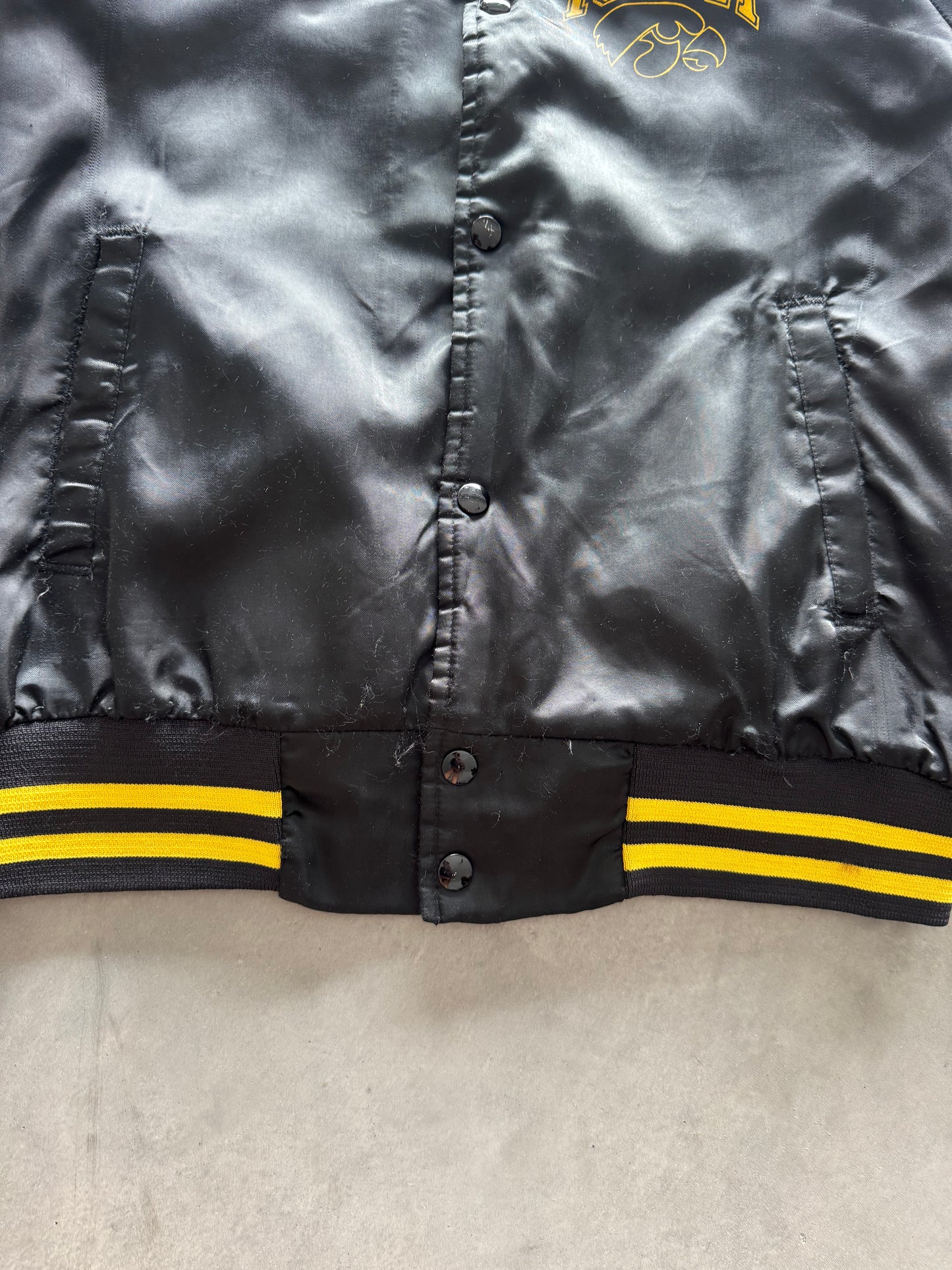 Vintage 80s Iowa Hawkeyes Satin Jacket - M