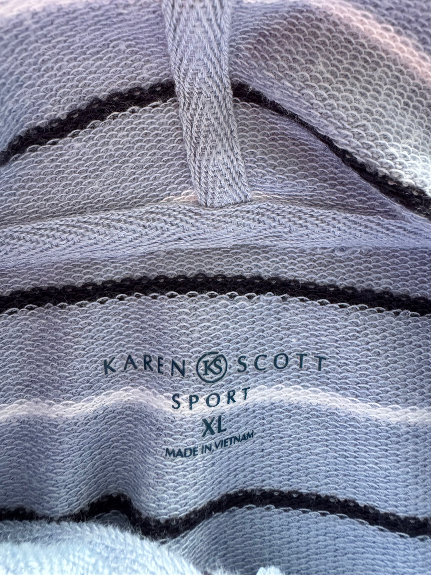 Vintage Striped Zip Up Hoodie - XL