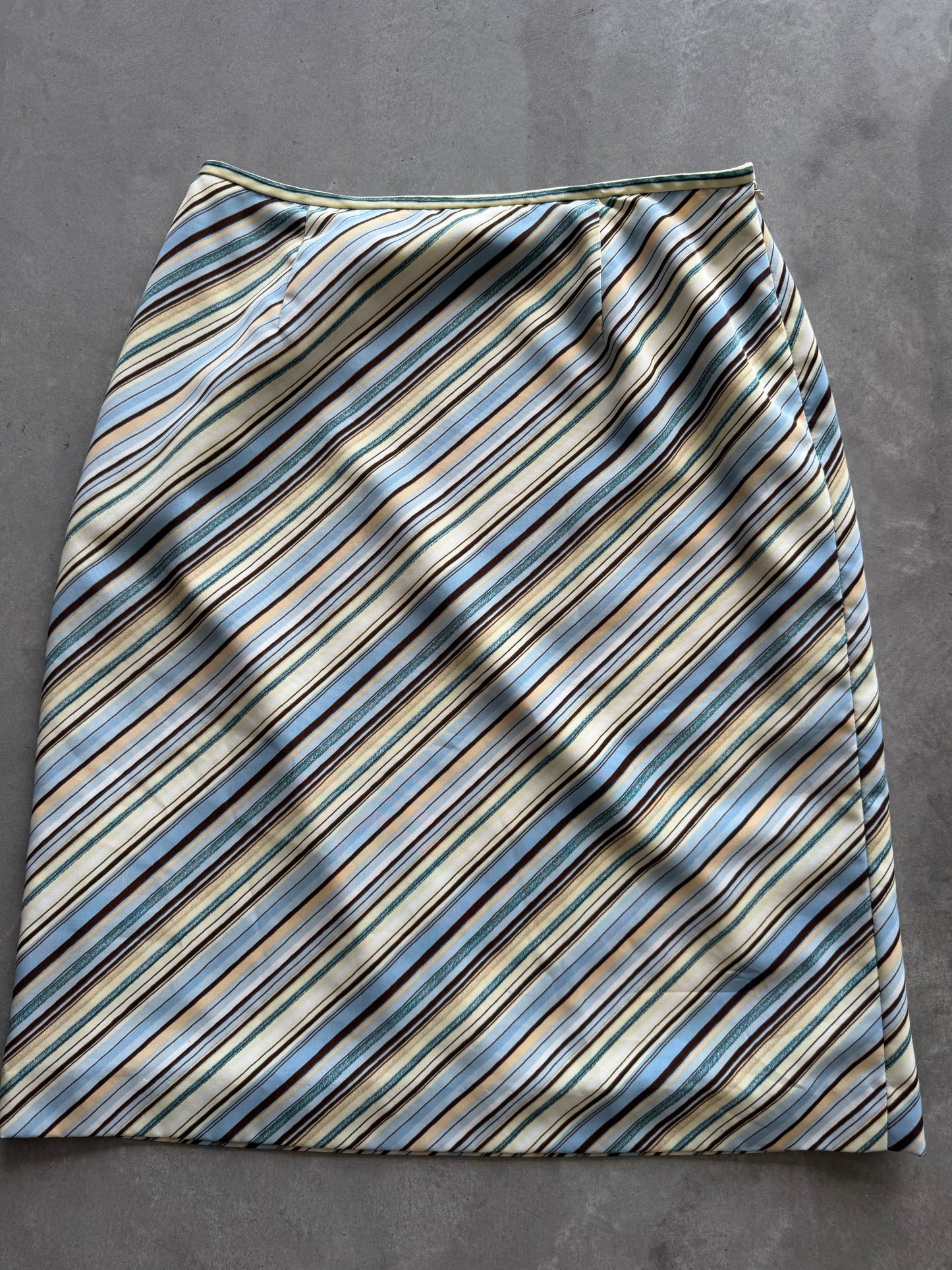 Vintage Striped Midi Skirt - size 6 28” waist