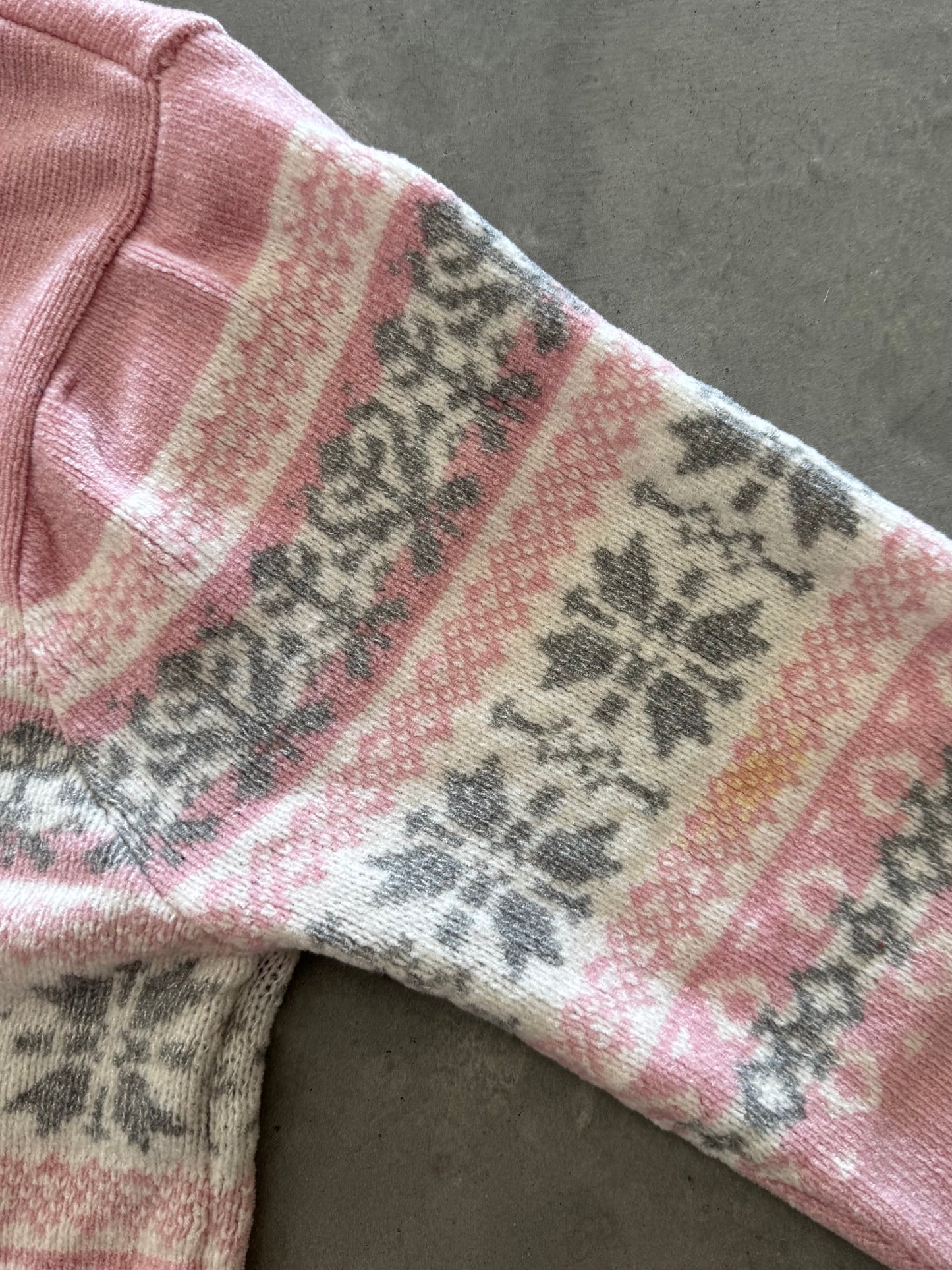 Vintage Fair Isle Zip Up Sweater - XL