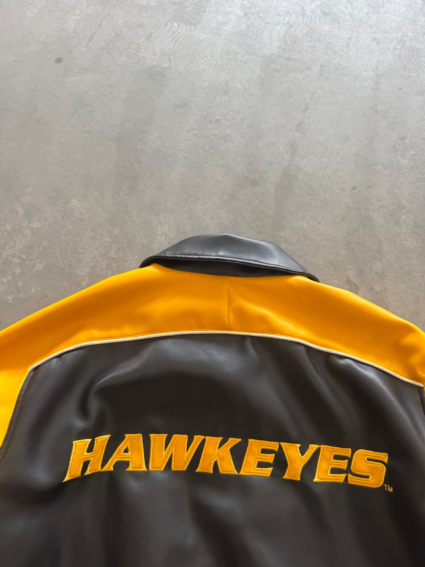 Vintage Iowa Hawkeyes Leather Jacket - XL