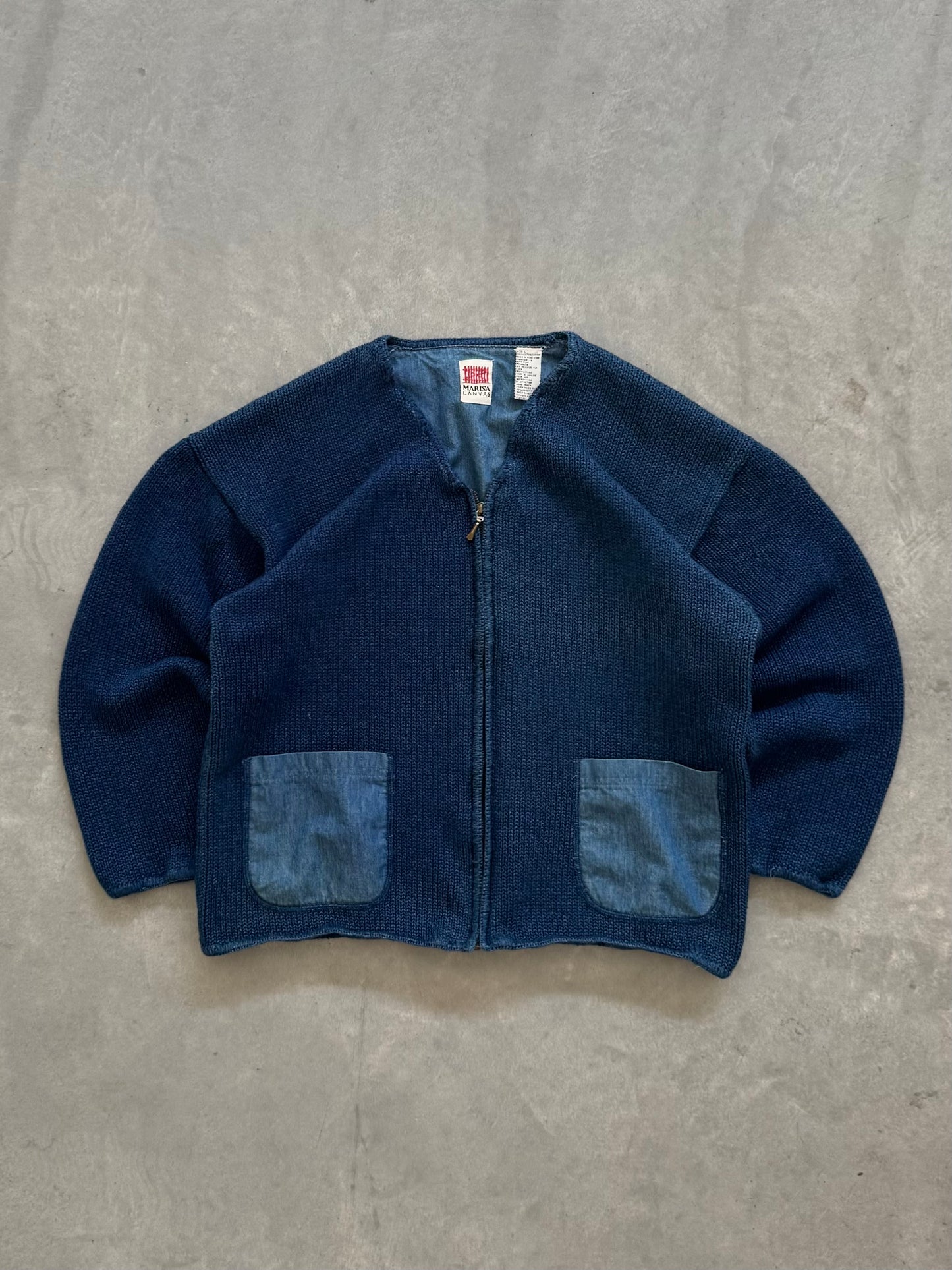 Vintage Zip Up Sweater - L