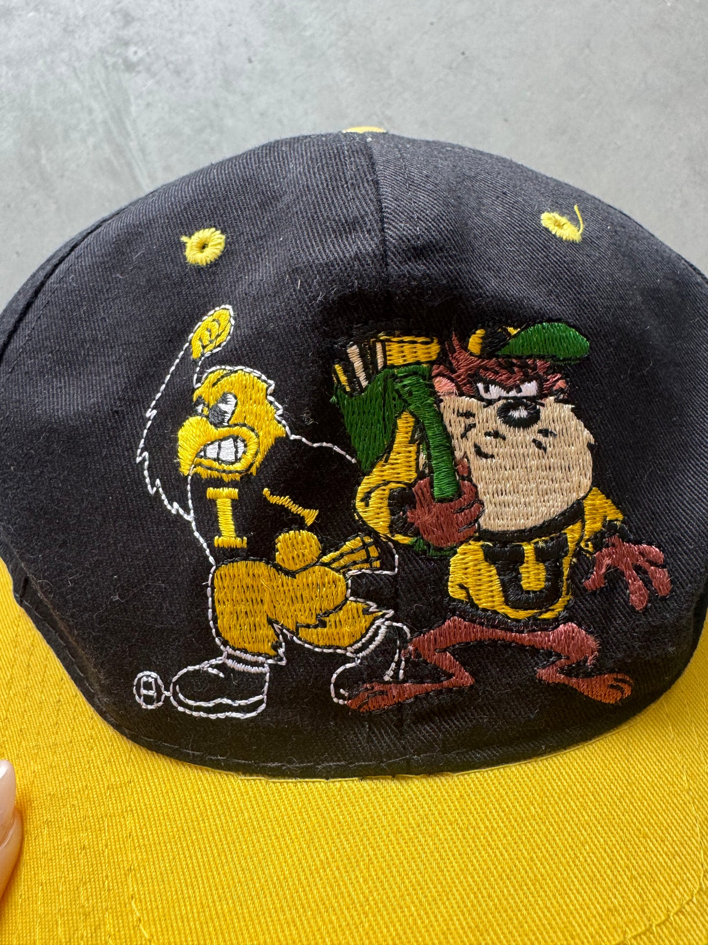 Vintage 90s Iowa Hawkeyes Looney Tunes Hat