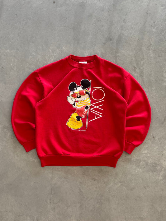 Vintage 90s Mickey Mouse Iowa Sweatshirt - L