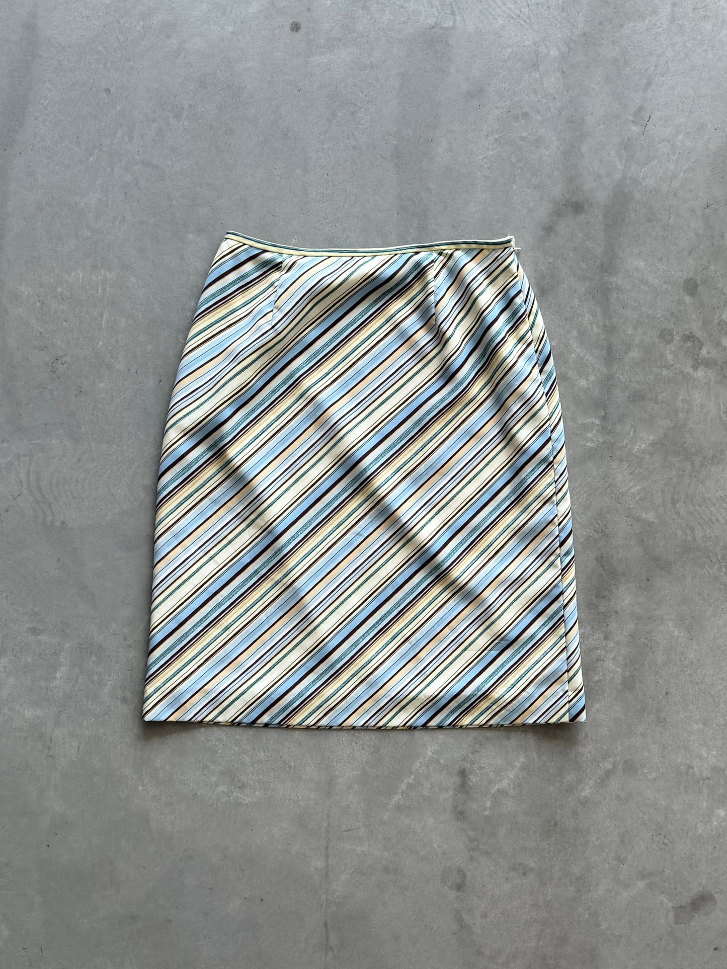 Vintage Striped Midi Skirt - size 6 28” waist