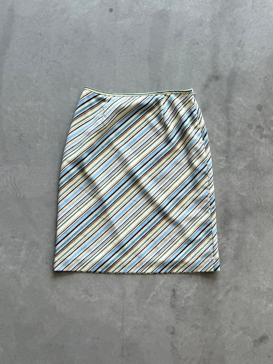 Vintage Striped Midi Skirt - size 6 28” waist