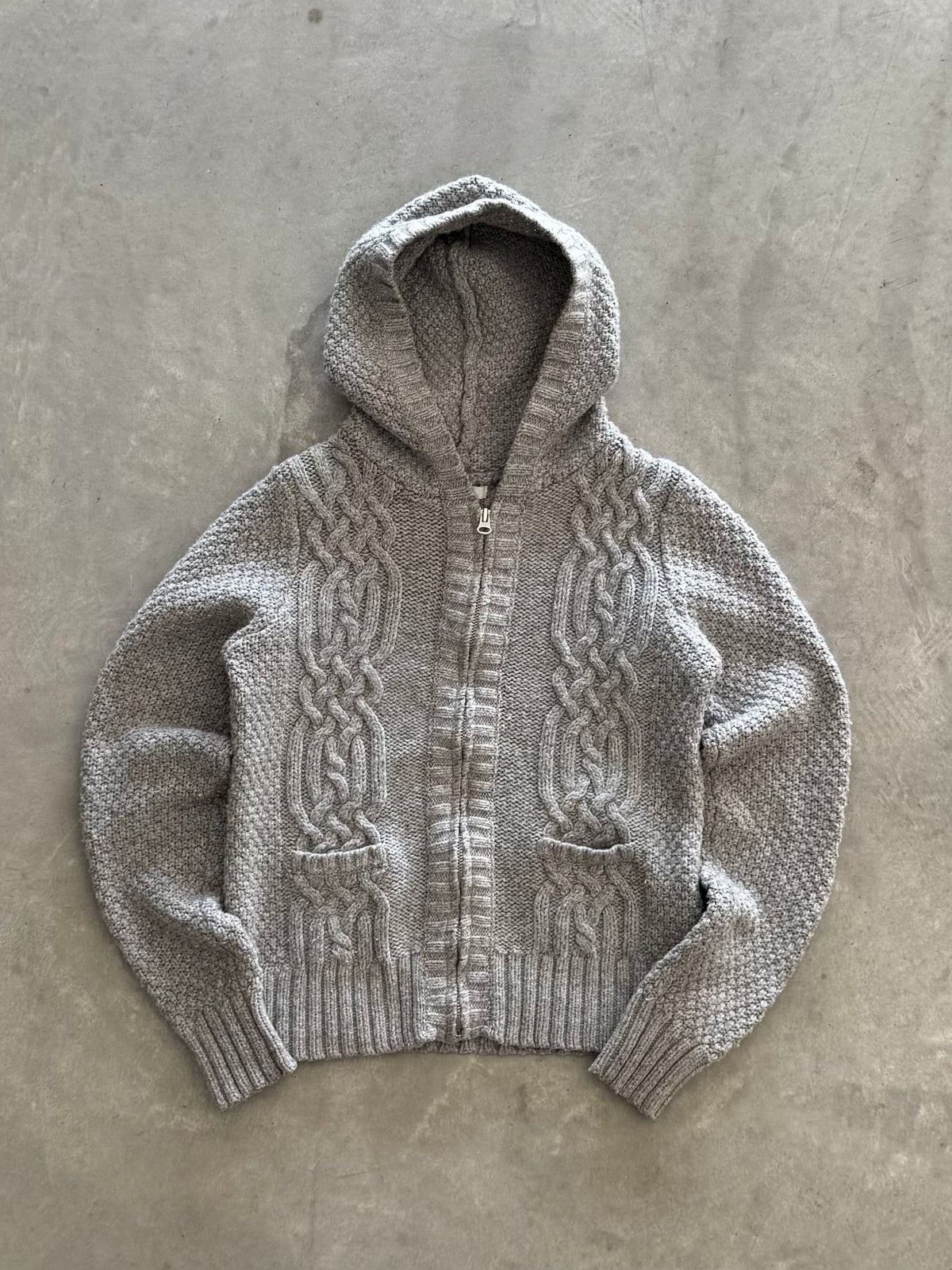 Vintage Women’s Knit Zip Up Hoodie - M