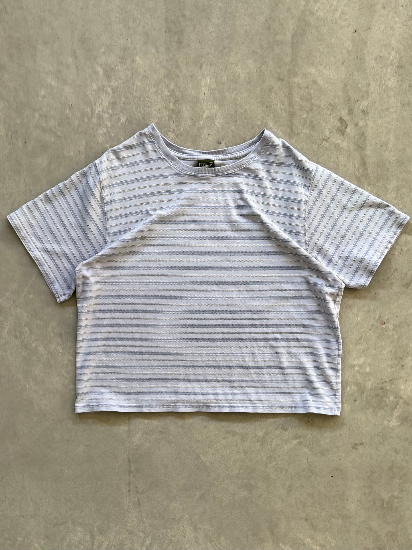 Vintage L.L. Bean Striped Cropped Tee - XL