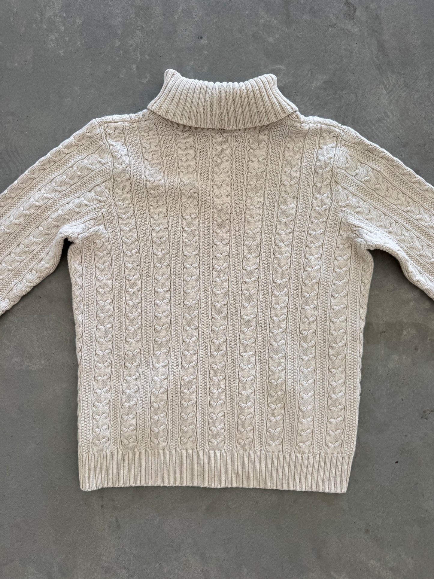 Vintage Cable Knit Turtleneck Sweater - XL