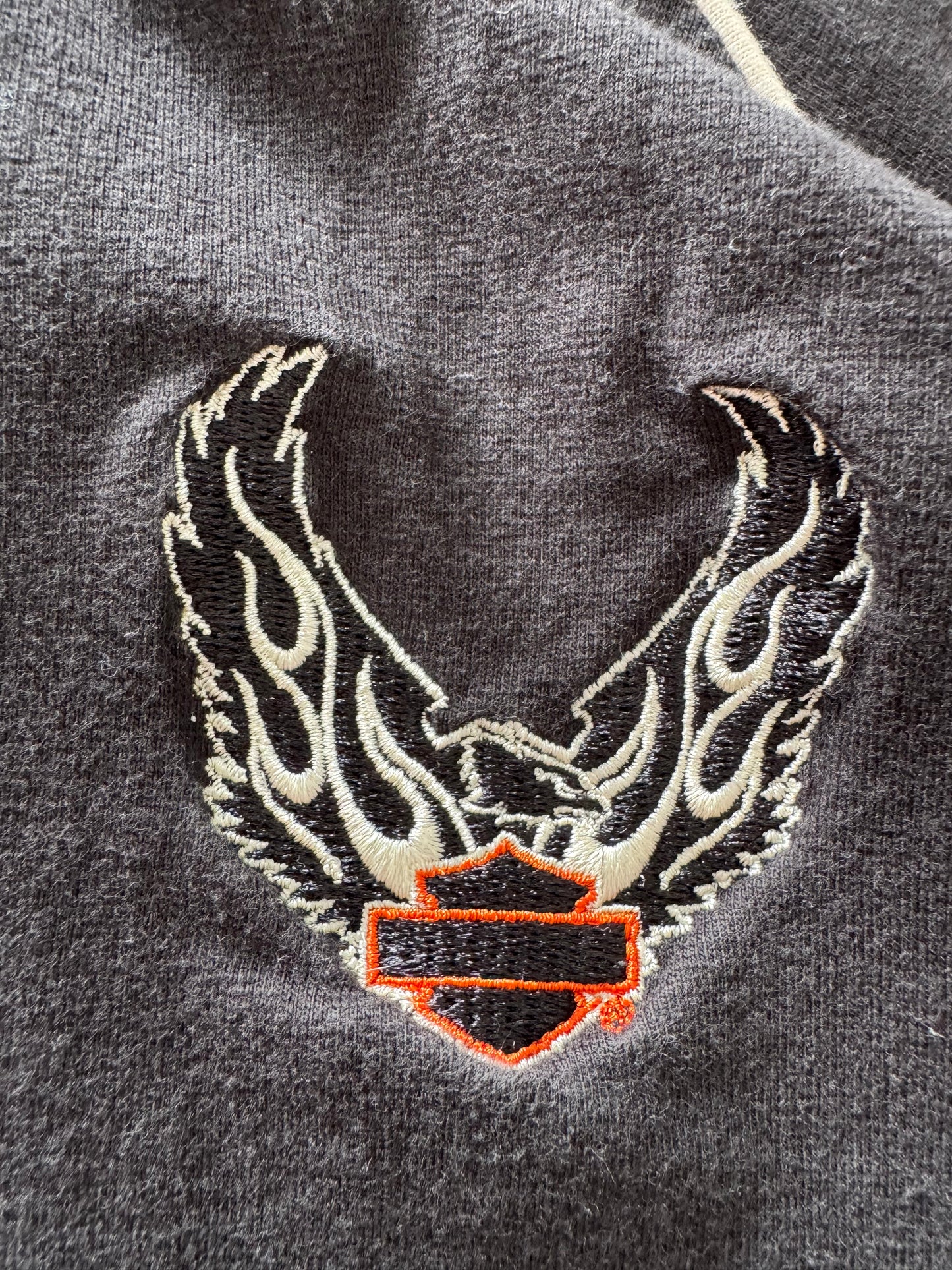 Vintage Y2K Harley Davidson Zip Up Womens Hoodie - L