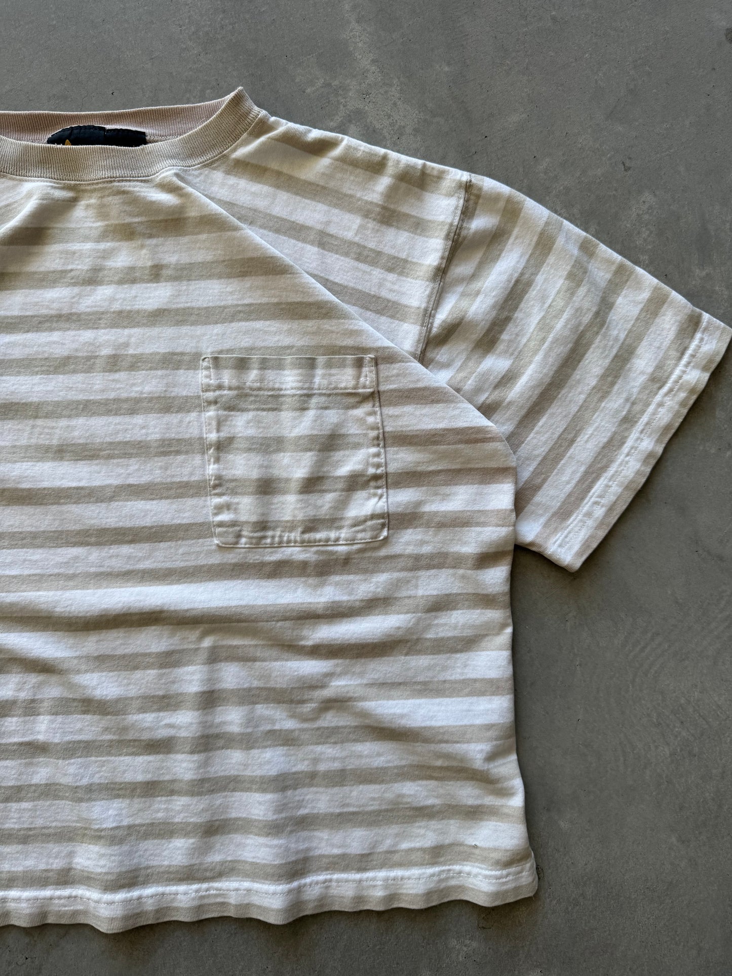 Vintage Striped Cropped Tee - L