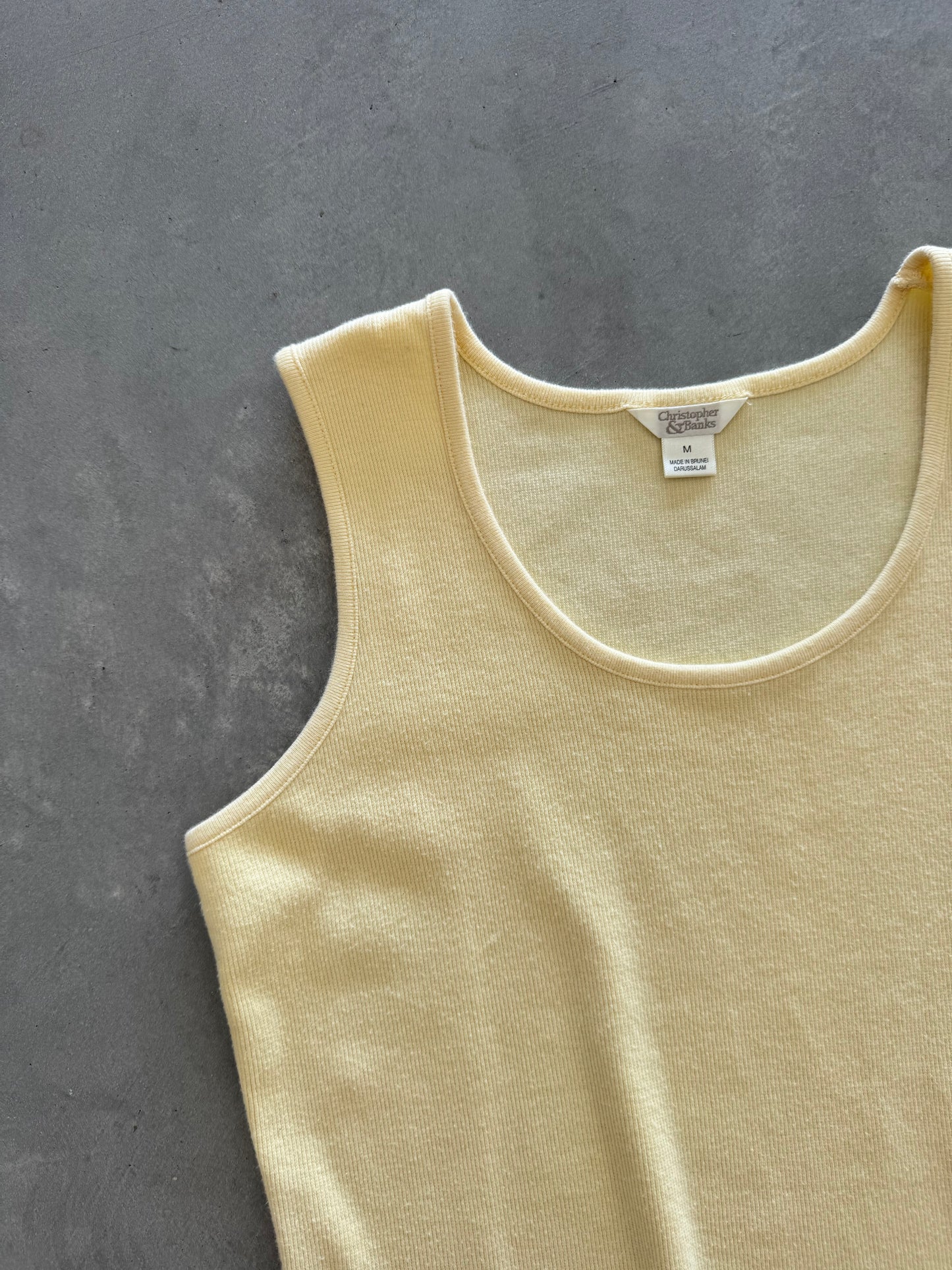 Vintage Christopher & Banks Yellow Tank Top - M