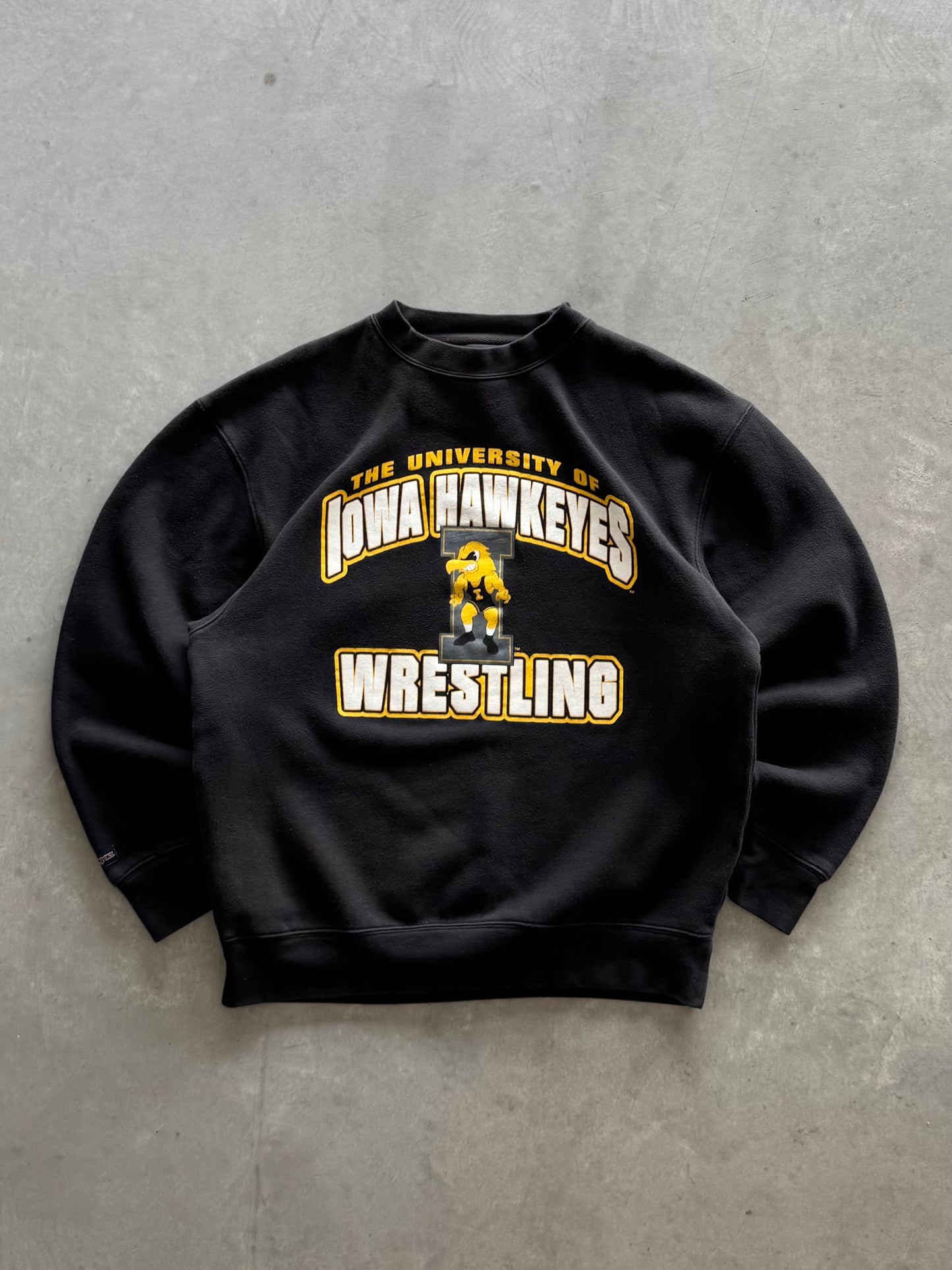 Vintage 90s Iowa Hawkeyes Wrestling Sweatshirt - L