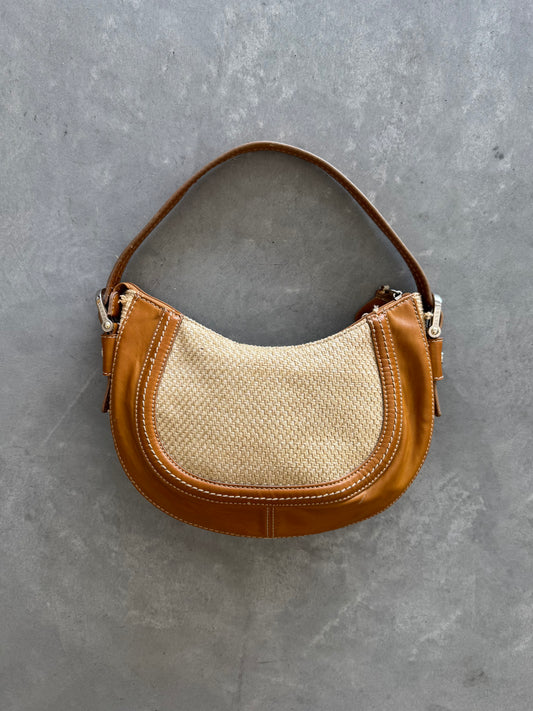 Vintage 90s Woven Hobo Shoulder Bag