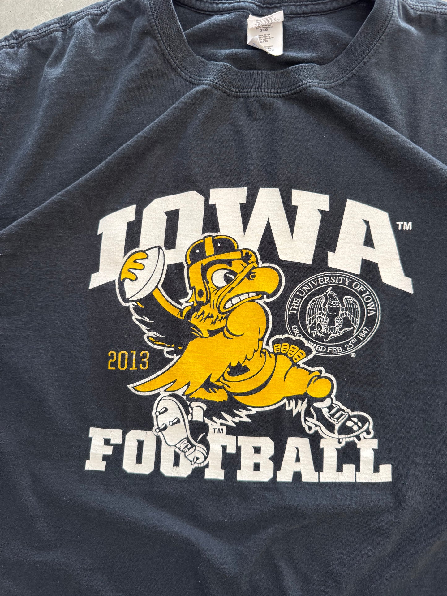 Vintage Iowa Hawkeyes Football Tee - XXL