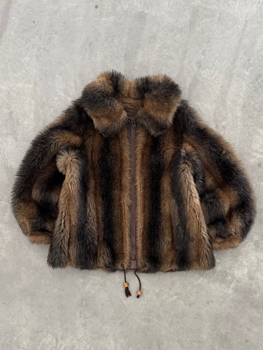 Vintage 1960s New York Hillmoor Faux Fur Coat - L