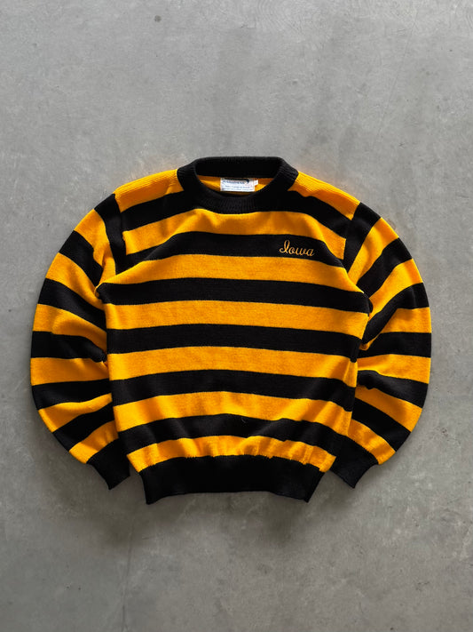 Vintage 90s Iowa Hawkeyes Striped Sweater - L