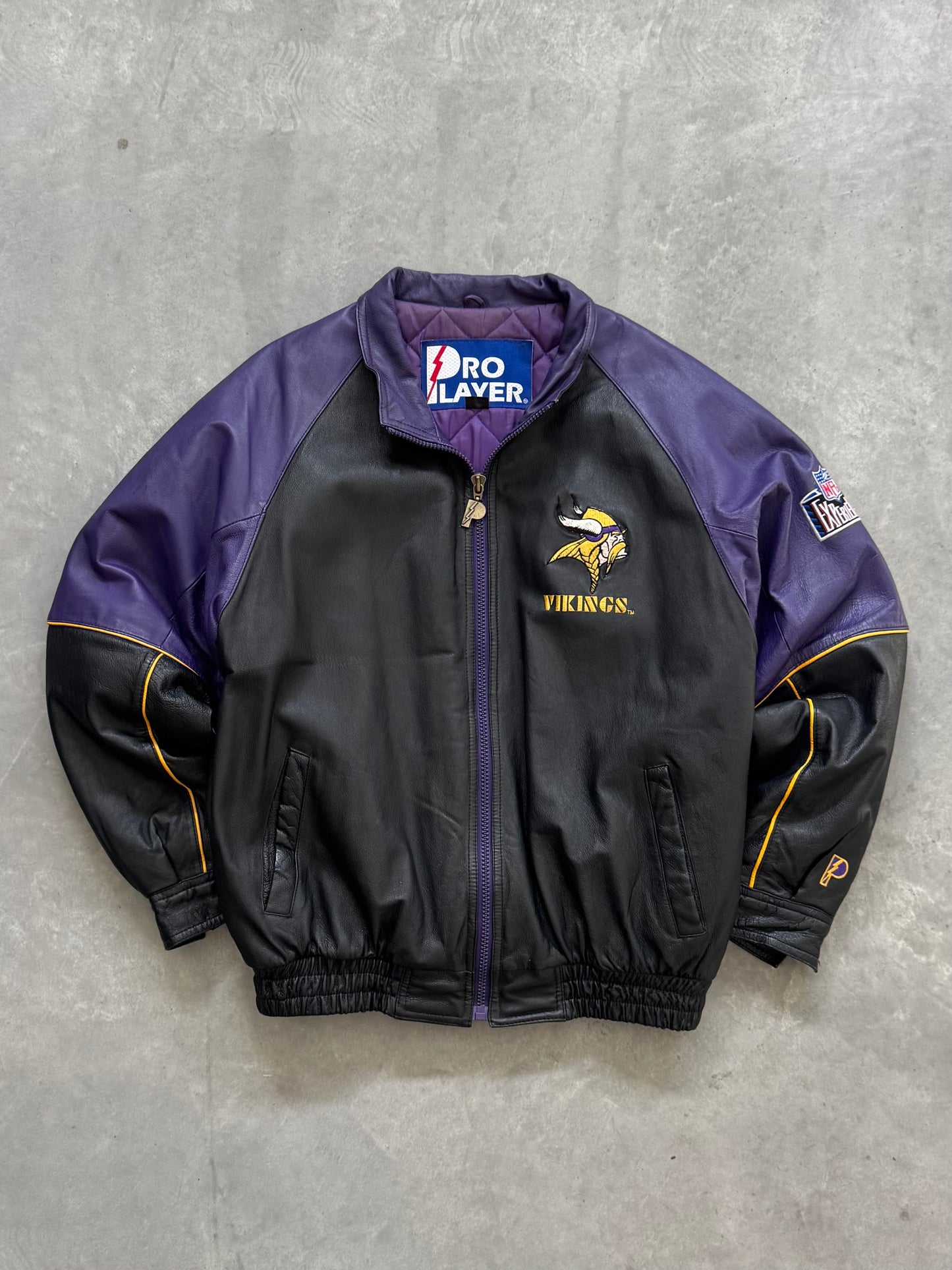 Vintage Minnesota Vikings Leather Jacket - XL