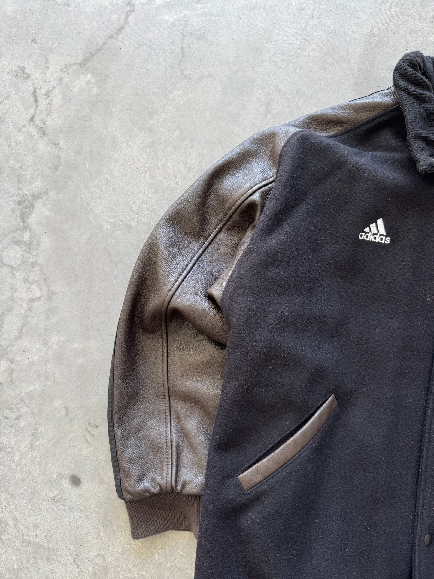 Vintage 90s Nebraska Adidas Leather Jacket - L