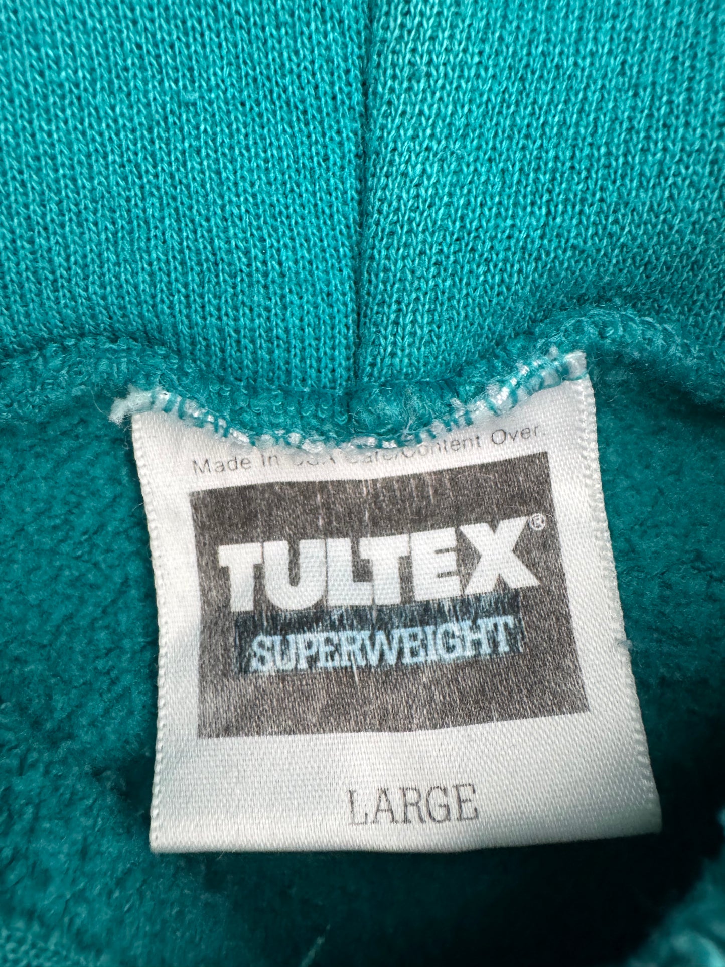 Vintage 90s Teal Zip Up Hoodie - L