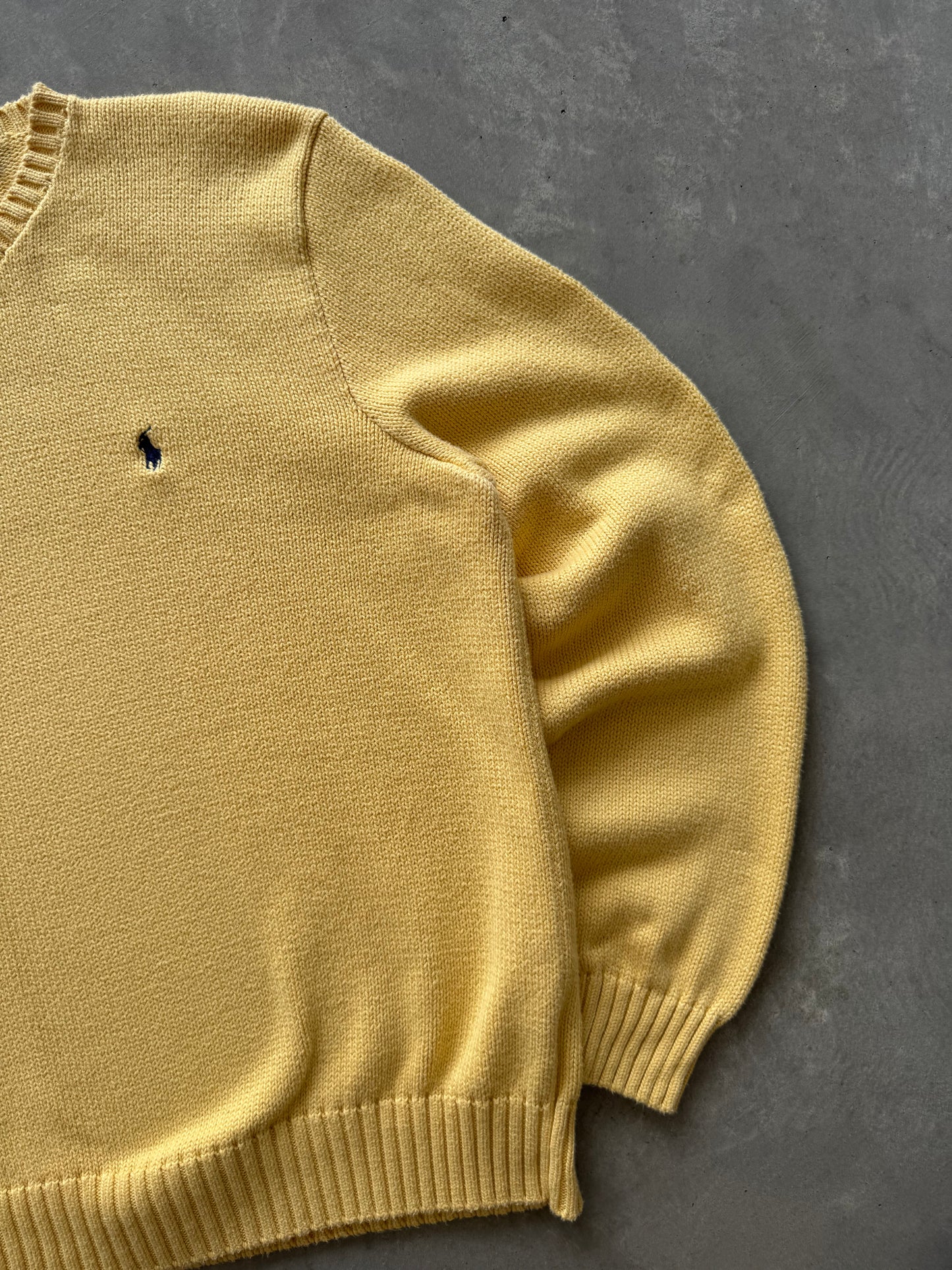 Vintage 90s Yellow Polo Ralph Lauren Sweater - XL