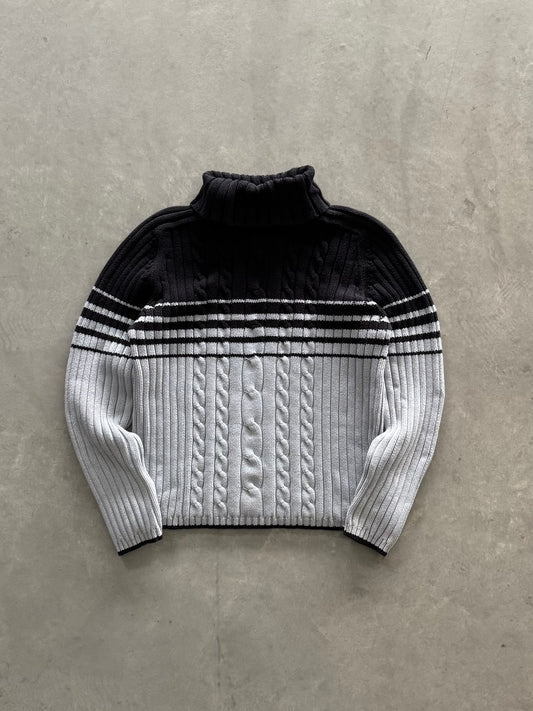 Vintage Cable Knit Turtle Neck Sweater - L