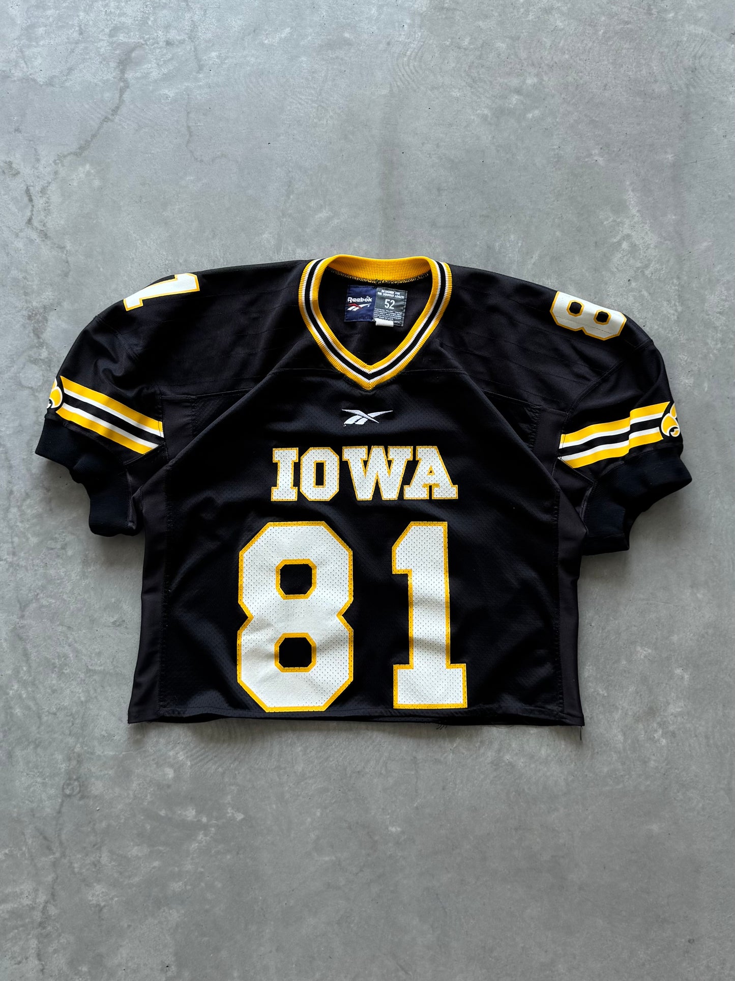 Vintage 90s Iowa Hawkeyes Cropped Reebok Jersey - XL