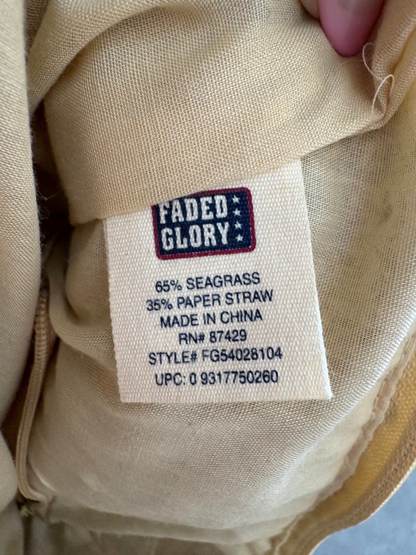 Vintage Faded Glory Straw Bag