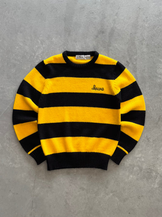Vintage 90s Iowa Hawkeyes Striped Sweater - L