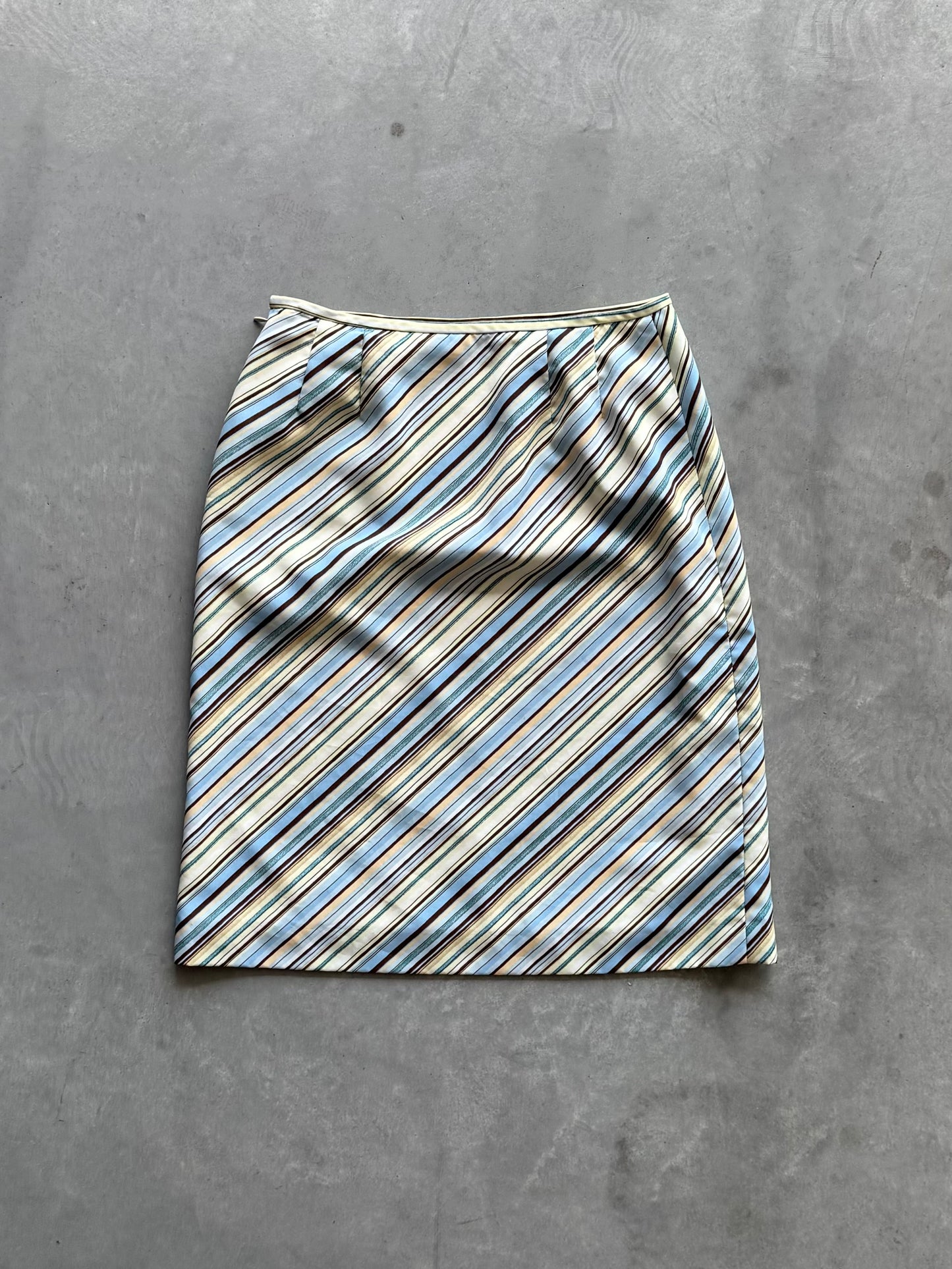 Vintage Striped Midi Skirt - size 6 28” waist