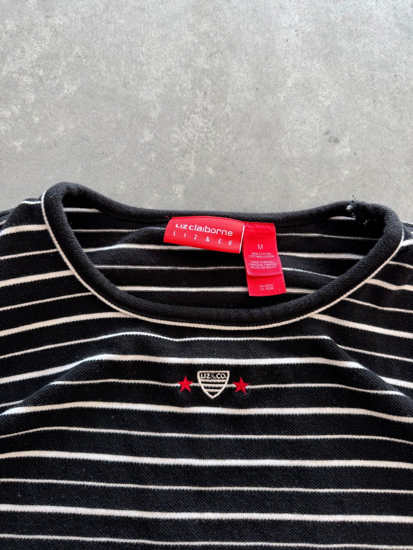 Vintage Striped Cropped Women’s Tee - M