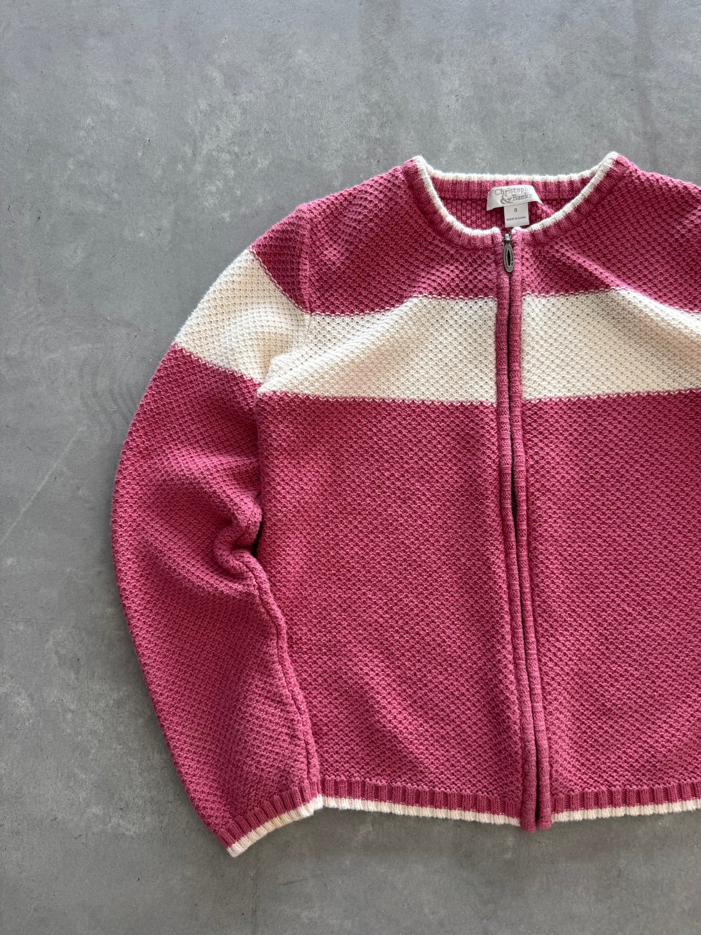 Vintage Knit Zip Up Cristopher & Banks Sweater - S
