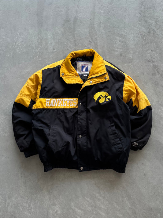 Vintage 90s Logo 7 Iowa Hawkeyes Coat - L