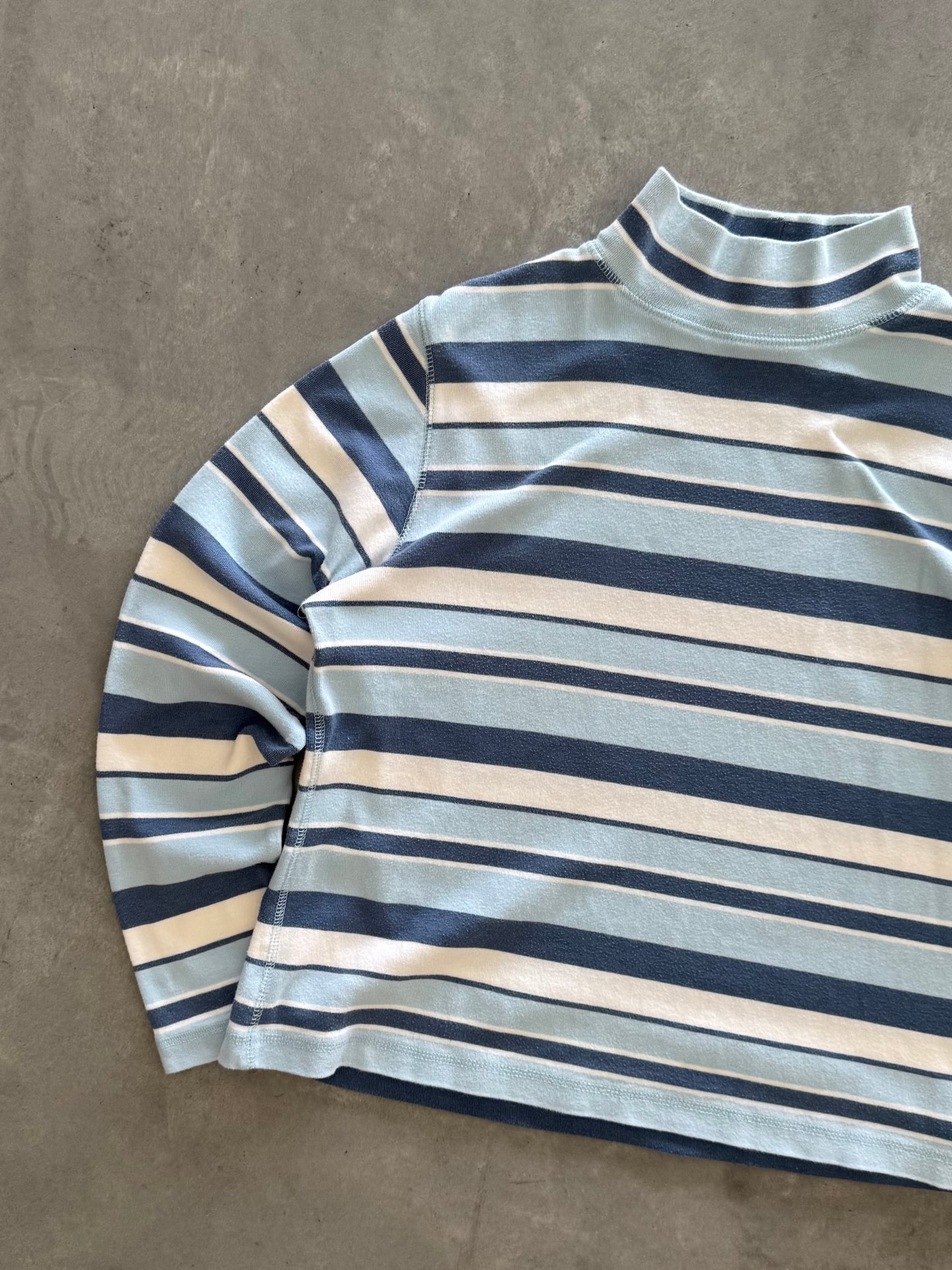 Vintage Women’s Striped Mock Neck Long Sleeve - XL