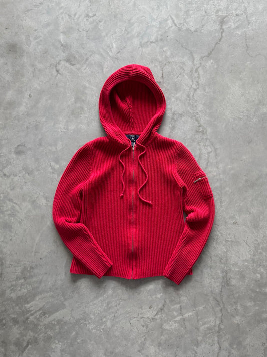 Vintage Knit Zip Up Hoodie - S